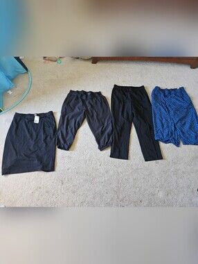 H&M Black Casual Pull-On Pants Skirt Versatile Set Of 4 L XL 12 14